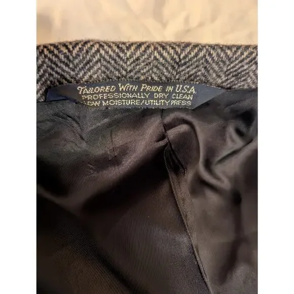 Land End Tweed Lambswool Herringbone Blazer Size 48 Reg 2 button - Picture 4 of 14